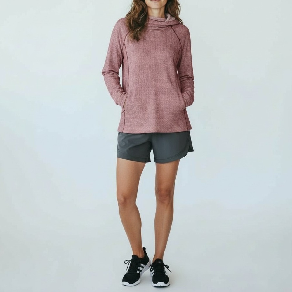 Patagonia Women's Large Base Layer Active Hoodie Herringbone Gorpcore Thumbholes - Picture 2 of 16